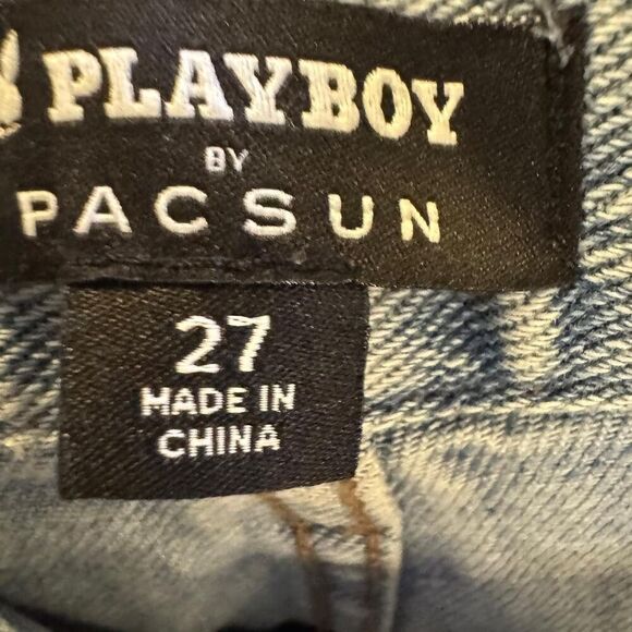 Playboy by PacSun Women’s Cargo Jeans Size 27 Light Wash Wide Leg Y2K Utility De - Picture 5 of 6